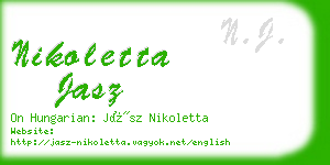 nikoletta jasz business card